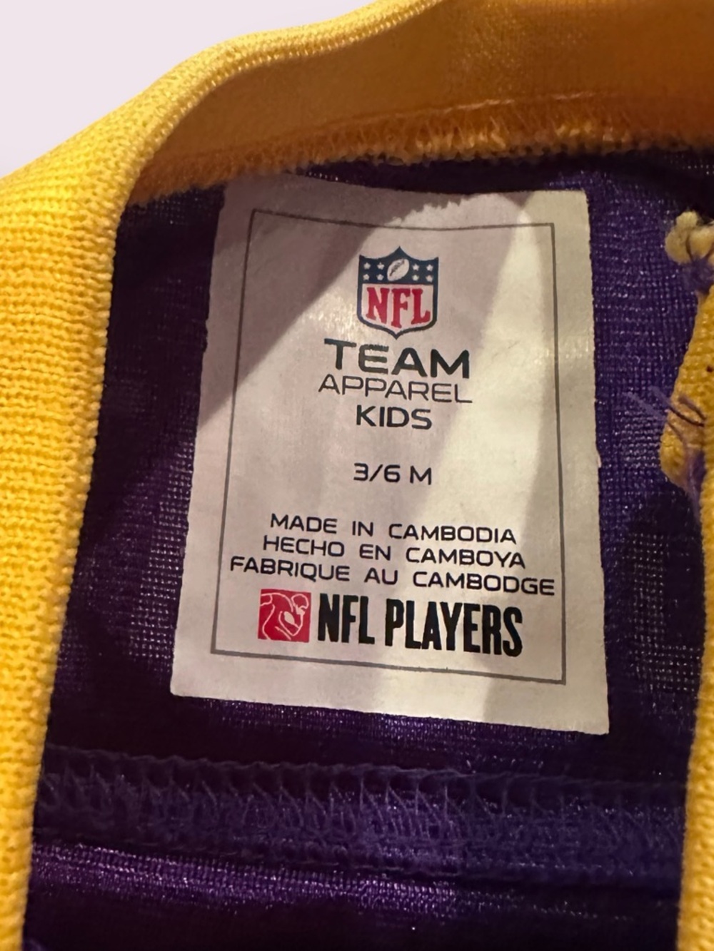 Minnesota Vikings Baby Bodysuit Jersey - Purple & Yellow Teddy Bridgewater 3/6 M - Picture 5 of 7